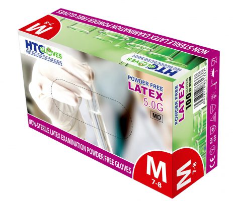 NON-STERILE LATEX POWDER-FREE EXAMINATIN GLOVES 5.0G